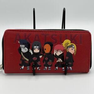 Naruto Akatsuki Clouds Zip Around Faux Leather Wallet Anime